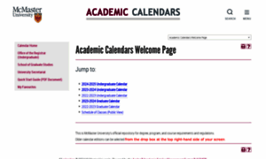 Academiccalendars.romcmaster.ca thumbnail