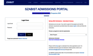 Admissions.szabist-isb.edu.pk thumbnail