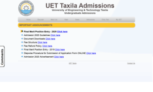 Admissions.uettaxila.edu.pk thumbnail