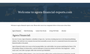 Agora-financial-reports.com thumbnail