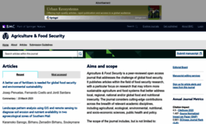 Agricultureandfoodsecurity.com thumbnail
