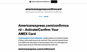 Americanexpresscomconfirmcard.wordpress.com thumbnail