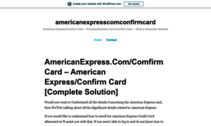 Americanexpresscomconfirmcardbiz.wordpress.com thumbnail