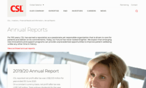 Annualreport.csl.com.au thumbnail