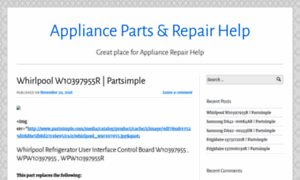 Appliancepartrepairhelp.wordpress.com thumbnail