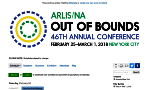 Arlisna2018.sched.com thumbnail