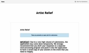 Artistrelief.submittable.com thumbnail