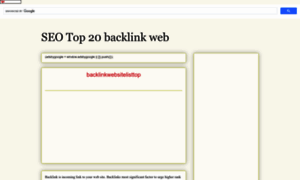Backlinkwebsitelisttop.blogspot.com thumbnail