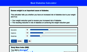 Beat-diabetes-calculator.com thumbnail
