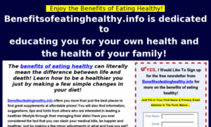 Benefitsofeatinghealthy.info thumbnail