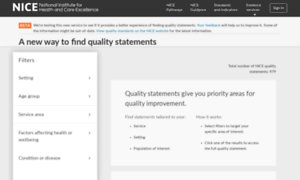 Beta-qualitystatements.nice.org.uk thumbnail