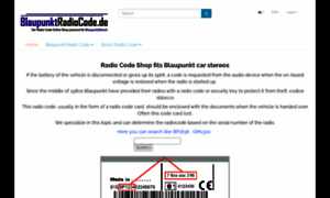Blaupunktradiocode.de thumbnail