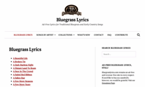 Bluegrasslyrics.com thumbnail