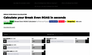 Breakevenroascalculator.com thumbnail