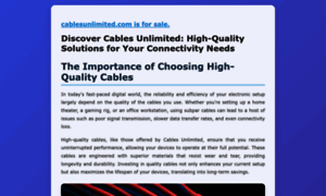 Cables.cablesunlimited.com thumbnail