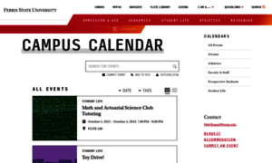 Calendar.ferris.edu thumbnail