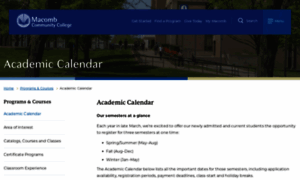 Calendar.macomb.edu thumbnail