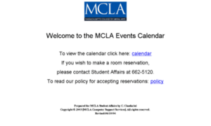 Calendar.mcla.edu thumbnail