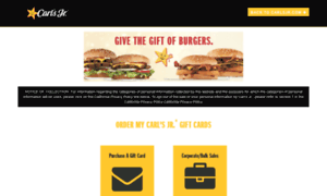 Carlsjr.ourgiftcards.com thumbnail