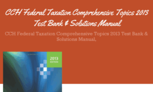 Cchfederaltaxationcomprehensivetopics2013.com thumbnail