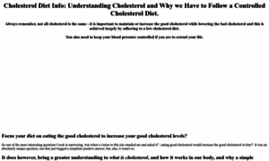 Cholesterolcholestrol.com thumbnail