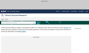 Clinicalsarcomaresearch.biomedcentral.com thumbnail