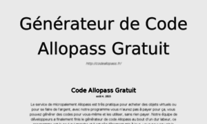 Codeallopass.fr thumbnail