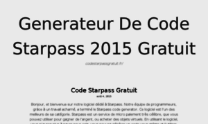 Codestarpassgratuit.fr thumbnail