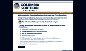 Columbiasouthern.studentaidcalculator.com thumbnail