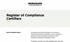 Compliancecertifiers.worksafe.govt.nz thumbnail