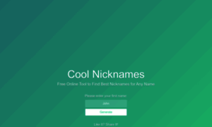 Coolnicknames.com thumbnail