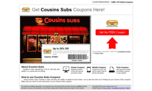 Cousinssubs.couponrocker.com thumbnail
