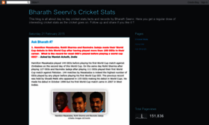 Cricketseervistats.blogspot.in thumbnail