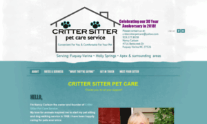 Crittersitterpetcare.com thumbnail