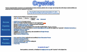 Cryonet.org thumbnail