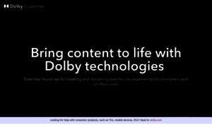 Customer.dolby.com thumbnail