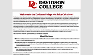Davidson.studentaidcalculator.com thumbnail