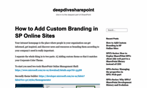 Deepdivesharepoint.wordpress.com thumbnail