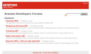 Developers.aramex.com thumbnail