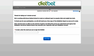 Dietbet.questionpro.com thumbnail