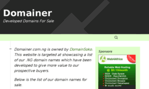 Domainer.com.ng thumbnail