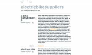 Electricbikesuppliers.wordpress.com thumbnail