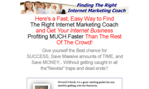 Findingtherightinternetmarketingcoach.com thumbnail