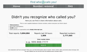 Findwhocallsyou.com thumbnail
