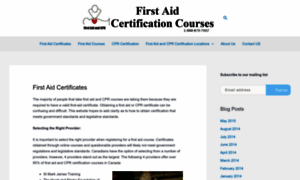 Firstaidcertificates.ca thumbnail