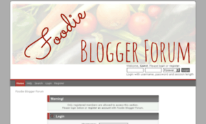 Foodiebloggerforum.com thumbnail
