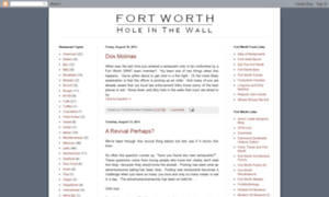 Fortworthholeinthewall.blogspot.com thumbnail