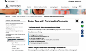 Fostercare.tas.gov.au thumbnail