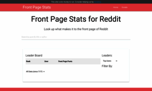 Frontpagestats.com thumbnail
