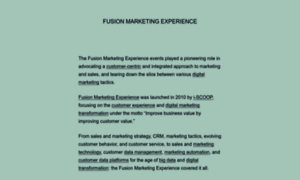 Fusionmarketingexperience.com thumbnail